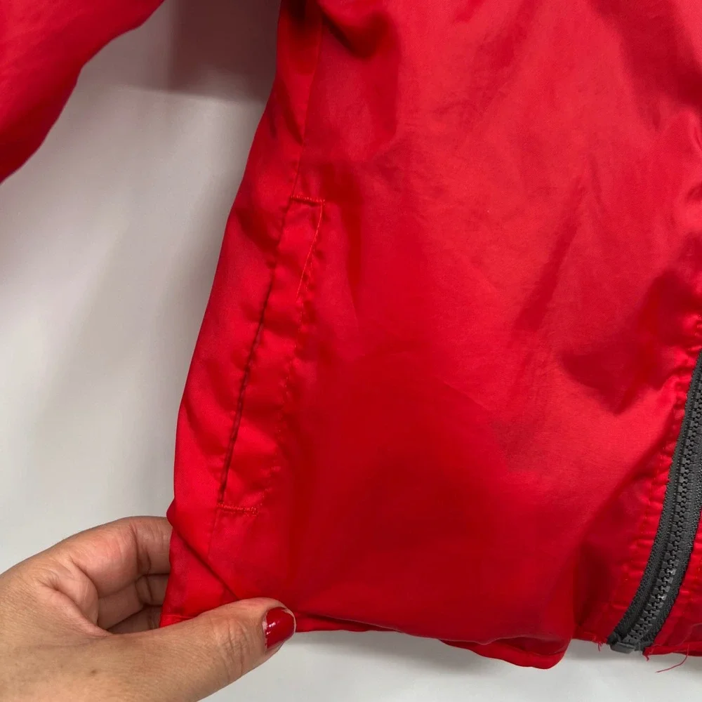 OshKosh 3T Reversible Jacket Navy‎ Red Fleece Windbreaker Full Zip Colorblock